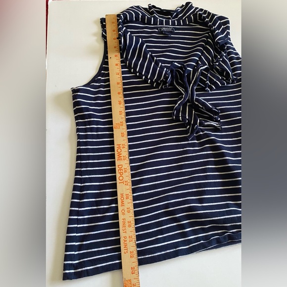 American Living Top Sleeveless striped Ruffle Detail Women’s size L - Picture 3 of 8